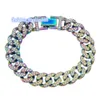 Bracelet cubain de luxe pour femmes, 13MM, chaîne classique, glacé VVS Moissanite, diamant, chaîne à maillons cubains, Bracelets de Tennis, colliers pour femmes