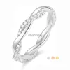 Cluster ringen Kolmnsta vrouwen eeuwigheid ring gedraaid touw koperen ring Cubic Zirconia Engagement Wedding Band maat 5 tot 11 YQ240109