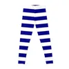 Pantalon actif bleu et blanc rayures horizontales Leggings vêtements de Yoga vêtements de sport femme