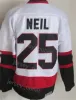 Män retro hockey 25 Chris Neil Jersey Vintage Classic 11 Daniel Alfredsson 6 Bobby Ryan 65 Erik Karlsson 19 Jason Spezza Black White Beige 79