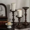 Candle Holders Antique Nordic Style Candles High Black Ribbed Unique Candlestick Geometric Church Chandelier Bougeoir Home Decorations