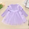 女の子のドレスPudcoco Infant KidBabyTutu Tulleドレス幼児蝶のパターンLongsleeve Round Neck Mini Little Party