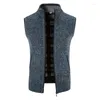 Gilet da uomo 2024 Gilet autunno/inverno Cardigan in maglia Plus Pile Giacca slim fit grande Maglione con collo alla coreana