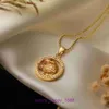Car tires's Amulette necklace Luxury fine jewelry Australian fashion trend copper plated 18K gold zircon leopard pendant female hip With Original Box