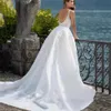 TOUNNINGBRIDE 2024 SEXY SIDE SLIT LACE A-LINE bröllopsklänningar för kvinnor rygglösa spetsapplikationer brudklänningar vintage boho brudrockar