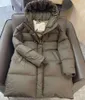 Manteau femme hiver nouveau doux norme nationale duvet d'oie blanche veste mi-longue Style femme à capuche coupe-vent sur les genoux