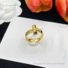 Anillos de joyería de diseño Anillo de diamantes Anillos de compromiso para mujeres Joyas de diseño Oro de 18 quilates Chapado en plata Apertura ajustable Anillo de amor Diseñadores de joyas de lujo