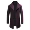 Cappotto di lana da uomo slim fit di media lunghezza con colletto alla coreana Cappotto di lana tinta unita Cappotto casual solido Giacca da uomo stile misto S-4XL 240109