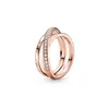 Designer-Luxusringe Pan Family Dense Set Interlaced Three Ring Diamant Weiß Kupfer S925 Silber Roségold Multi