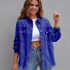 Loose Casual Women's Coat Denim Hole Tassel Jacket Denim Multi-color Female's Top S-XXL 240108