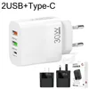 2USB+1PD Multi port wall adapters 30W phone laptop charger EU/US/UK adapted For iphone Samsung Smart phone