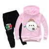 Toca Life World Hoodie Calças 2 Pcs Set Crianças Dos Desenhos Animados Toca Boca Life World Print Sportsuit Bebê Meninos Roupas Criança Menina Outfits 240108