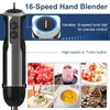 Wancle 1000W Immersion Hand Blender 4 i 1 kraftfull stickblandare 16 hastigheter justerbar för protein shakes vispad grädde 240109