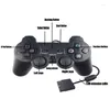 Spelkontroller Joysticks Wired Controller Gamepad Dubbel vibration Clear JoyPad för 2 PS2 GamePADs tillbehörsläppleveransspel ACC OTGLT