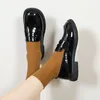 Dress Shoes Loafers Cute Square Toe Low Heel Elegant For Woman 2024 Women's Summer Footwear Kawaii Moccasins Genuine Mark Shoe