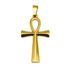 Pendant Necklaces Gold Color Cross Necklace For Men Boy Anka Egypt Glossy Men's Stainless Steel Crucifix Egyptian Amulet Male Jewelry