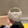 2024 Luxe dames klassieke mini make-up tas opbergtas lederen Rhombock kaviaar tas hardware metalen C-gesp prinses portemonnee portemonnee ontwerper kaarthouder tassen