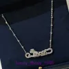 Autobanden liefde nacelake designer dames luxe sieraden S925 zilver ingelegd 5A zirkoon prachtige volledige diamanten zwart gevlekte luipaard ketting met originele doos