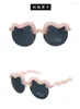 Sunglasses Cotton Clouds Waves Dancing Women Matte Soft Material Half Frame Sun Glasses Men Reflective Color Lens