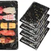 Disposable Sushi Serving Tray Take Out Food Boxes Rectangle Sand Salad Dessert Bowl Meal Prep Containers 240108