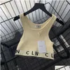 Camiseta para mujer Mujeres Puntos Camiseta sin mangas Diseñador Chaleco bordado Sin mangas Transpirable Punto Chorlito Deporte Tops Park Drop Entrega Appare Otw26