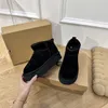 منصة Ultra Mini Boot مصممة امرأة شتاء الكاحل أستراليا الرمل بذور الثلج أحذية Sheepskin Cowskin Australian Warm Tasman Tazz Fur Booties