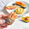 5st kylmagneter kylskåp klistra in bröd ägg durian papaya personlighet kreativ tecknad söta gåvor bedårande dekoration magneter
