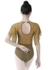 Abbigliamento da palco Body per danza classica Tromba Manica con ritaglio posteriore Body per donna adulta Ballerina professionale Shapewear Dancewear