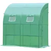 Walk in Mini Greenhouse with PE Cover House Portable for Plants Outdoor 6.7ft. x 3.3ft. x 7.2ft. Green Green House 240108