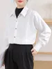 Women's Blouses QOERLIN Quality Brushed White Shirts Women Thick Cordory Blouse Office Ladies Long Sleeve Single-Breasted Button Up Tops