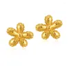 Hoop Earrings Copper Plated 18K Gold European And American Flower Shape Women Simple Fashion Design High Quality Jewelry