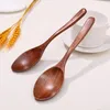 Coffee Scoops 1/6PCS Wooden Long Handle Spoon Wood Soup Spoons Honey Dessert Household Multipurpose Tableware Kitchen Utensil