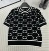 Designer Sweaters new arrival Luxury Women's Sweaters short sleeve o-neck patchwork Hoodies loose knitted pullover Modis tops