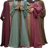 Ethnic Clothing Open Abaya Dubai Turkish Loose Robe With Pocket Modest Islamic Kaftan Arabia Female Ramadan Eid Muslim Women Dress Morocco