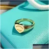 Wedding Rings Brand Rings Heart Ring Designer Jewelry Enamel For Women 2024 Return To New York Mens Band Rose Color Gift Goth Love Dr Otqo5