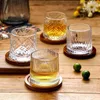 Vinglas med kreativ roterande whisky glas kopp med dalbana transparent juice cup crystal vin tumlar vodka cognac cvely snifter shake cup yq240109