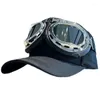 Ball Caps Pilot Baseball Hat With Sun Protection Sunglasses Dad Curved Visor Hip Hop Hats Outdoor Sunscreen