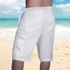 Pantalon pour hommes, couleur unie, ourlet effiloché, Short avec cordon de serrage, Hip Hop, Streetwear, gymnases, Fitness, survêtement court, jogging, vêtements de sport