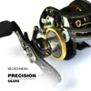 Fishdrops Baitcasting Reel Casting rullar Fiske Vänster Höger Dual Brake System Gear Ratio 70 1 Spole 240108