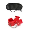 2 pièces menottes sexuelles en cuir PU avec masque pour les yeux jouets sexuels pour couples jeux pour adultes esclave contraintes de bondage accessoires érotiques 240109