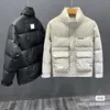 Vestes de chasse doudoune courte pour hommes, couleur unie, décontractée, col montant en canard blanc, chaud et ample, manteau épais d'hiver
