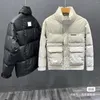 Jachtjassen Donsjack Heren Korte effen kleur Casual Witte eend Staande kraag Warme en losse winter dikke jas