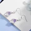 Dangle Earrings Classic 925 Sterling Silver Amethyst Shell for Woman Fashion Partyウェディングノーブルクリスタルジュエリークリスマスギフト