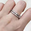 Cluster Rings Huitan Modern Fashion Two-Line Design Silver Color Ring for Women Full CZ Simple Stylish Bride Wedding Statement Smycken