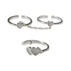 Cluster ringen Luminous Ring voor paar gloeien in de Dark Love Heart Matching Women Men Valentijnsdag sieraden Gift