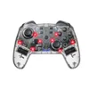 شفافة SWIT CH Pro Wireless Bluetoo Th Game Controller مع مصابيح LED المدمجة في Wake-Up Six Axis Gyroscope ناقل حركة مستمر