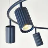 Kroonluchters Nordic Zwart Wit Blauw Kroonluchter Moderne Eetkamerverlichting Hanglampen Armatuur Voor Keukeneiland Wonen