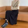Rimocy, однотонные вязаные длинные юбки, женские корейские плиссированные юбки трапециевидной формы с высокой талией, женские миди в студенческом стиле Faldas Para Mujer 240109