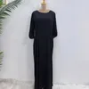 Vêtements ethniques Moyen-Orient Turquie Dubaï Couleur unie Robe de grande taille Robe traditionnelle musulmane Robes pour femmes