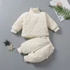 Ensemble de vêtements pour bébé, sweat à capuche pour enfants, pantalon, 2 pièces/ensembles, garçons et filles, Sport d'hiver en coton, vêtements actifs pour nourrissons, survêtement d'extérieur